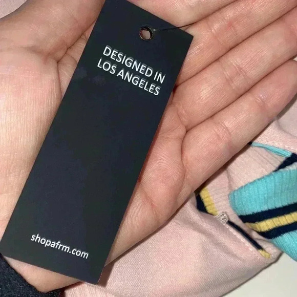 AFRM X NORDSTROM Multi blush/noir STR womens size small Body suit NWT - Picture 7 of 7